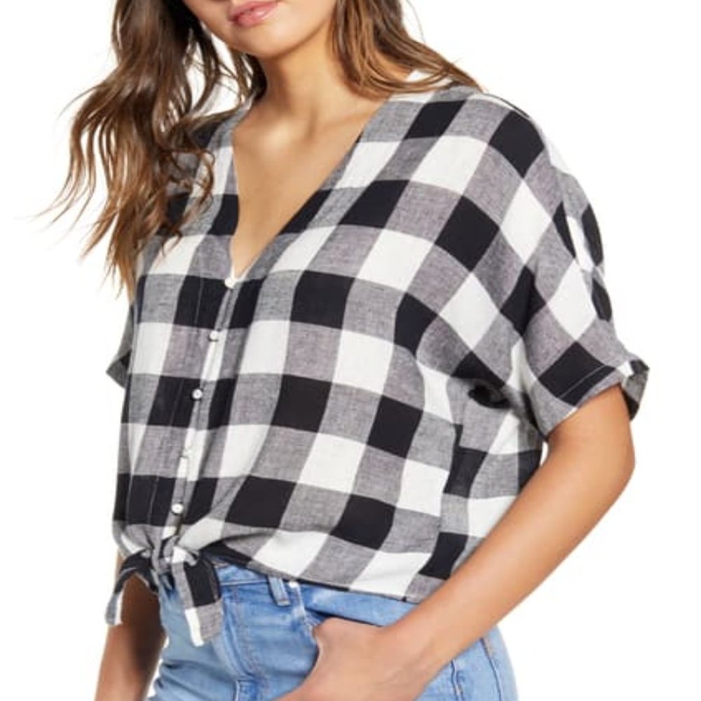 RAILS Thea Tie Waist Blouse